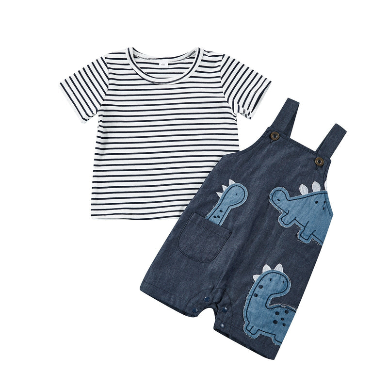 Jardineira Infantil Masculina Dino Aventureiro